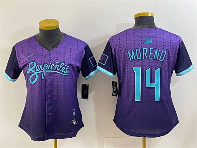 Youth Arizona Diamondbacks #14 Gabriel Moreno Purple 2025 City Connect Limited Stitched Baseball Jersey